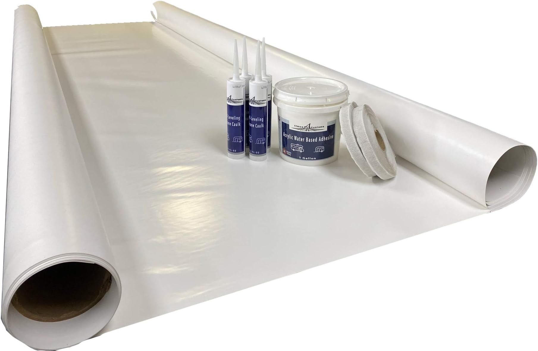 classAcustoms Pro-Flex PVC RV Rubber Roof Kit 9.5' X 25' Complete Kit | Rubber Membrane and Adhesives