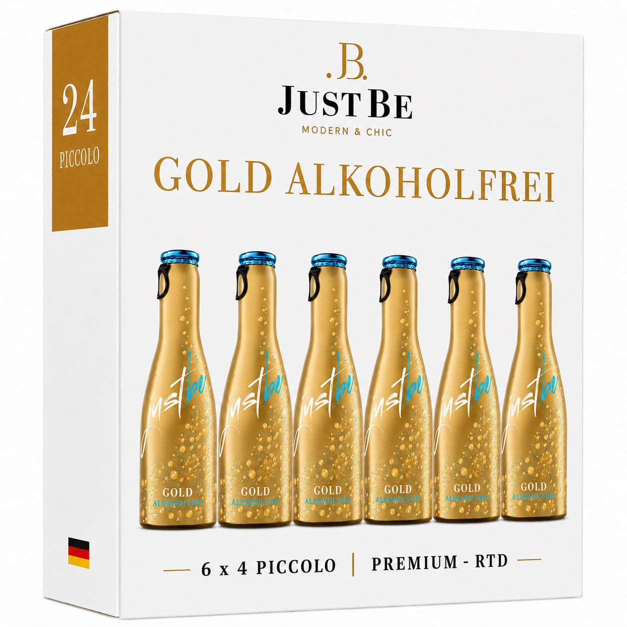 JustBe Gold Alkoholfrei | Piccolo frizzante l Alkoholfreier Gold (24 x 0,2l)