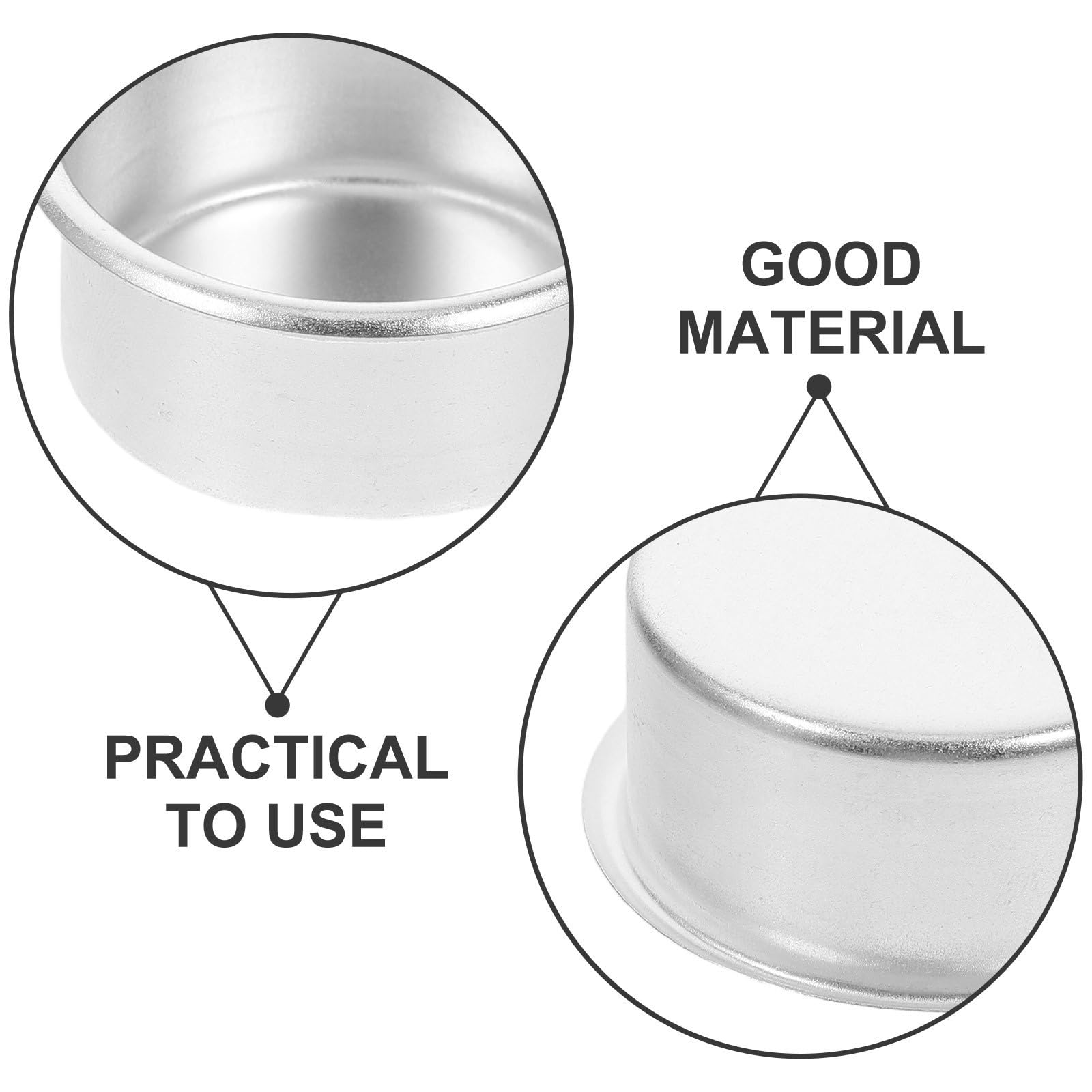 Toyvian 100 Unidades Copa de Vela Vacía de Aluminio Plata, Redonda para