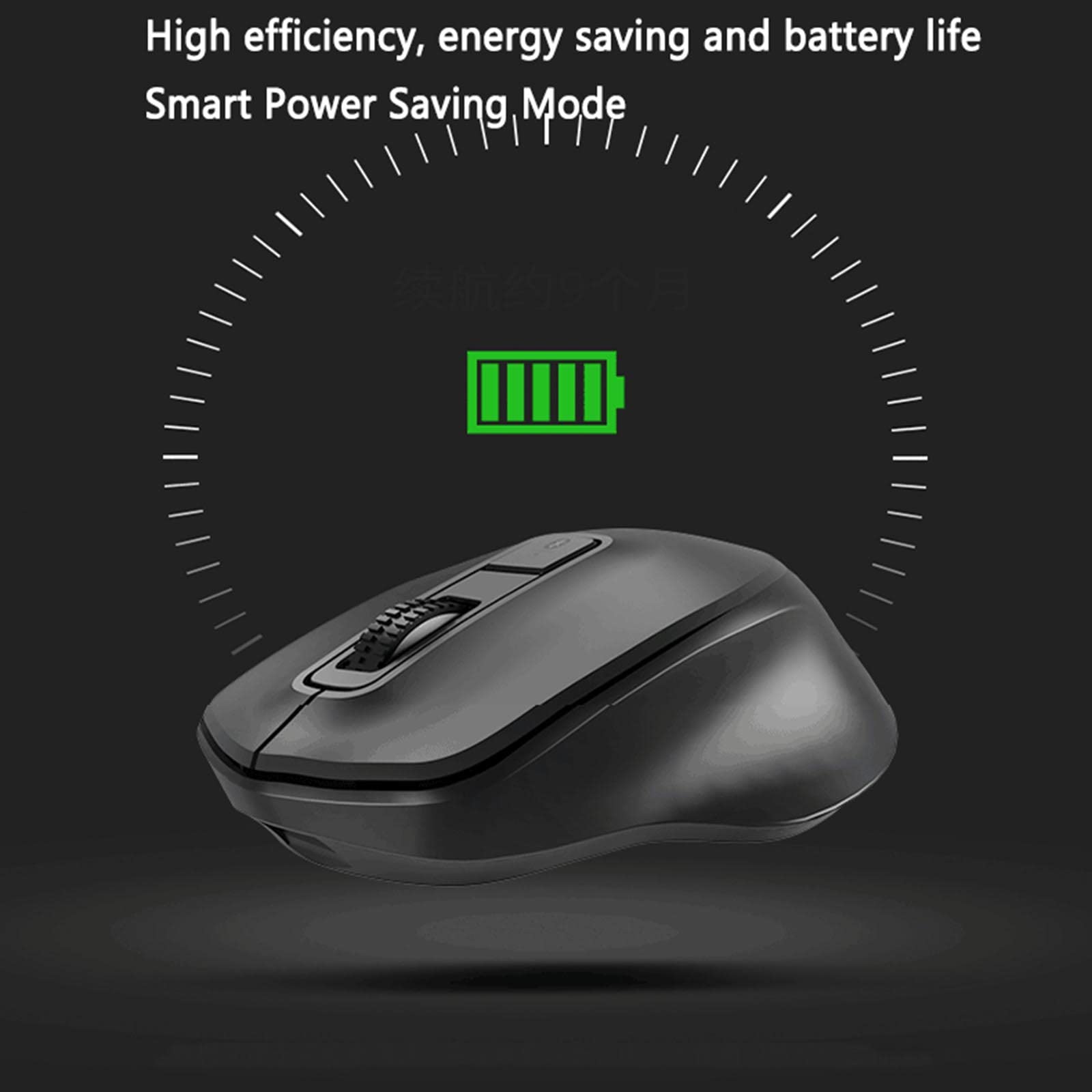 Mysz Mysz bezprzewodowa Mysz komputerowa do gier na laptopach Ergonomiczna mysz Bluetooth Urządzenie wskazujące 2.4G Podwójny tryb Klawisz fotoelektryczny Wyciszenie Ergonomia Regulacja DPI(Schwarz)