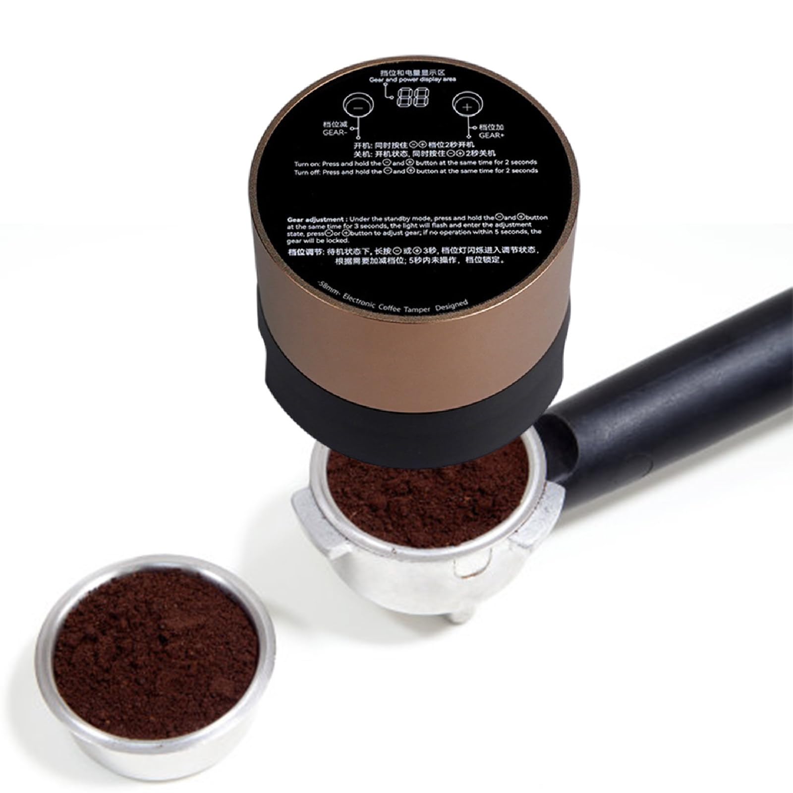 Distributore Espresso 58mm, Attrezzo Distribuzione Acciaio Inossidabile, Livellatore ad Altezza Regolabile per Portafiltri 58mm, Accessori caffè Espresso