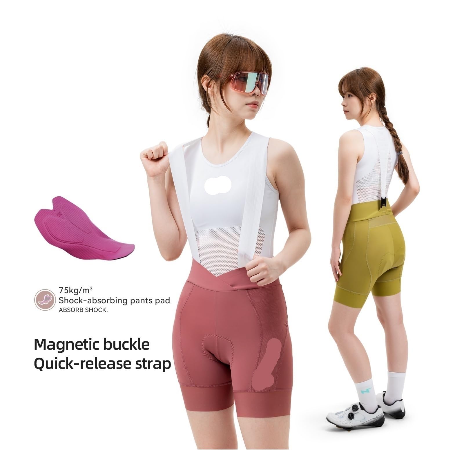 Culote Largo Ciclismo Culotte de Ciclismo for Mujer, Ropa, Pantalones Acolchados for Montar en Bicicleta, Culotte Verano for Carretera Culote con Tirante
