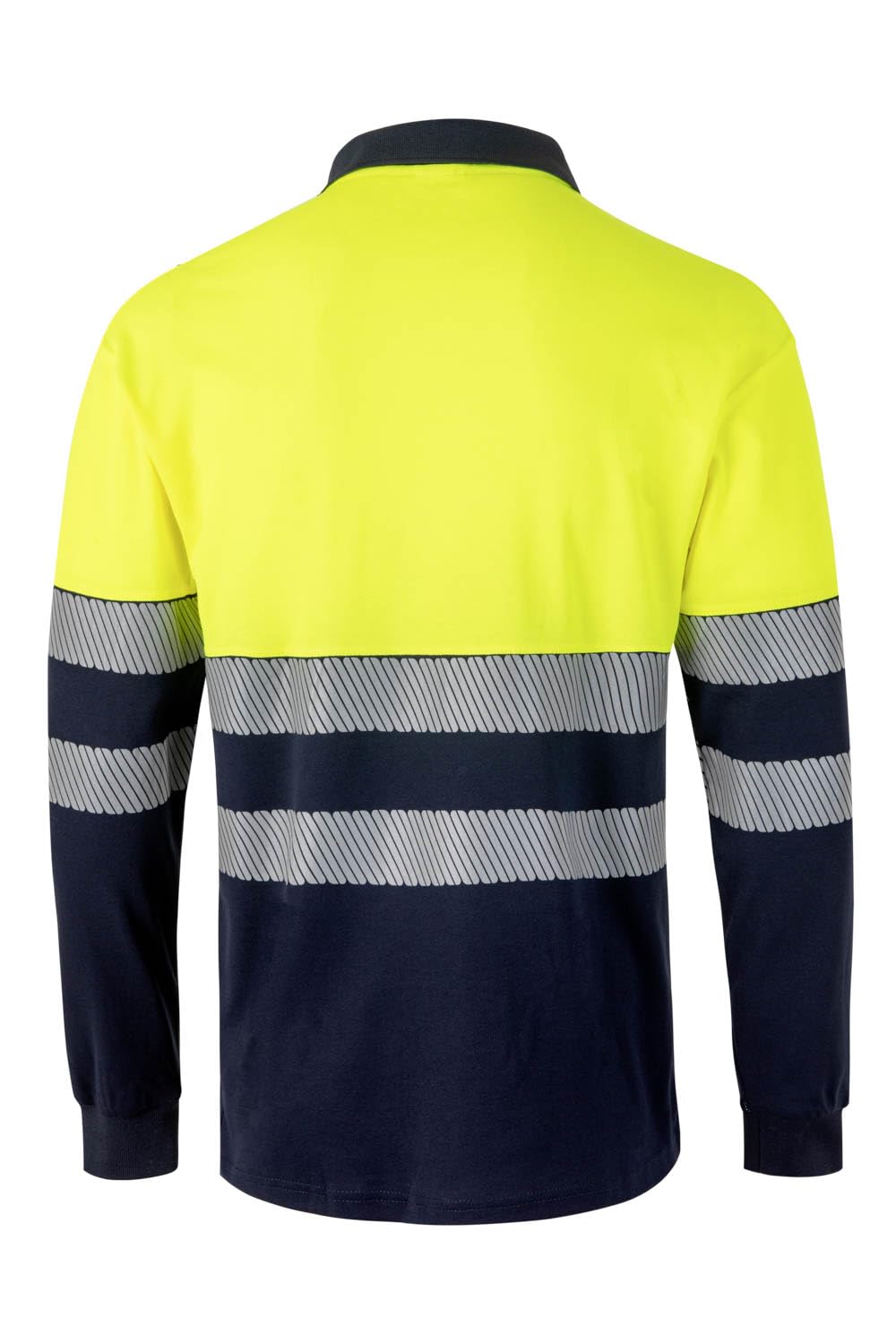 VELILLA 305525 Polo de Alta Visibilidad en Algodón, Bicolor y Manga Larga con Cinta Segmentada
