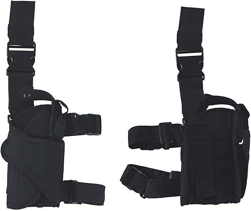 Miniatura 5 de ViMall Funda táctica para pistola de pierna derecha, bolsa ajustable para pierna caída/funda de pistola, soporte para pistola de Airsoft, paquete de