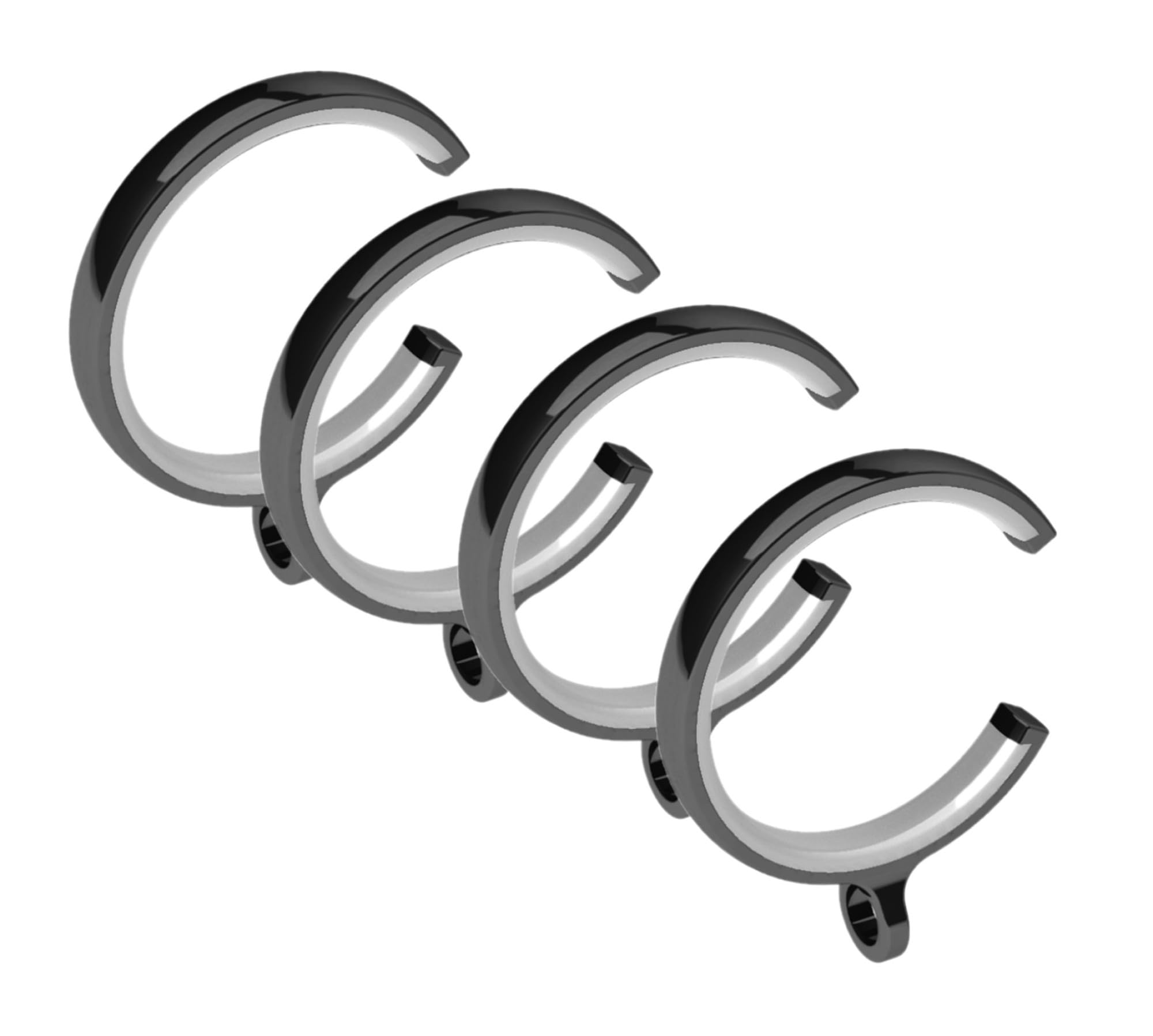 Swish Graphite Design Studio 35Mm Bay Window Pole, Passover Rings Pack Of 4 (Graphite)