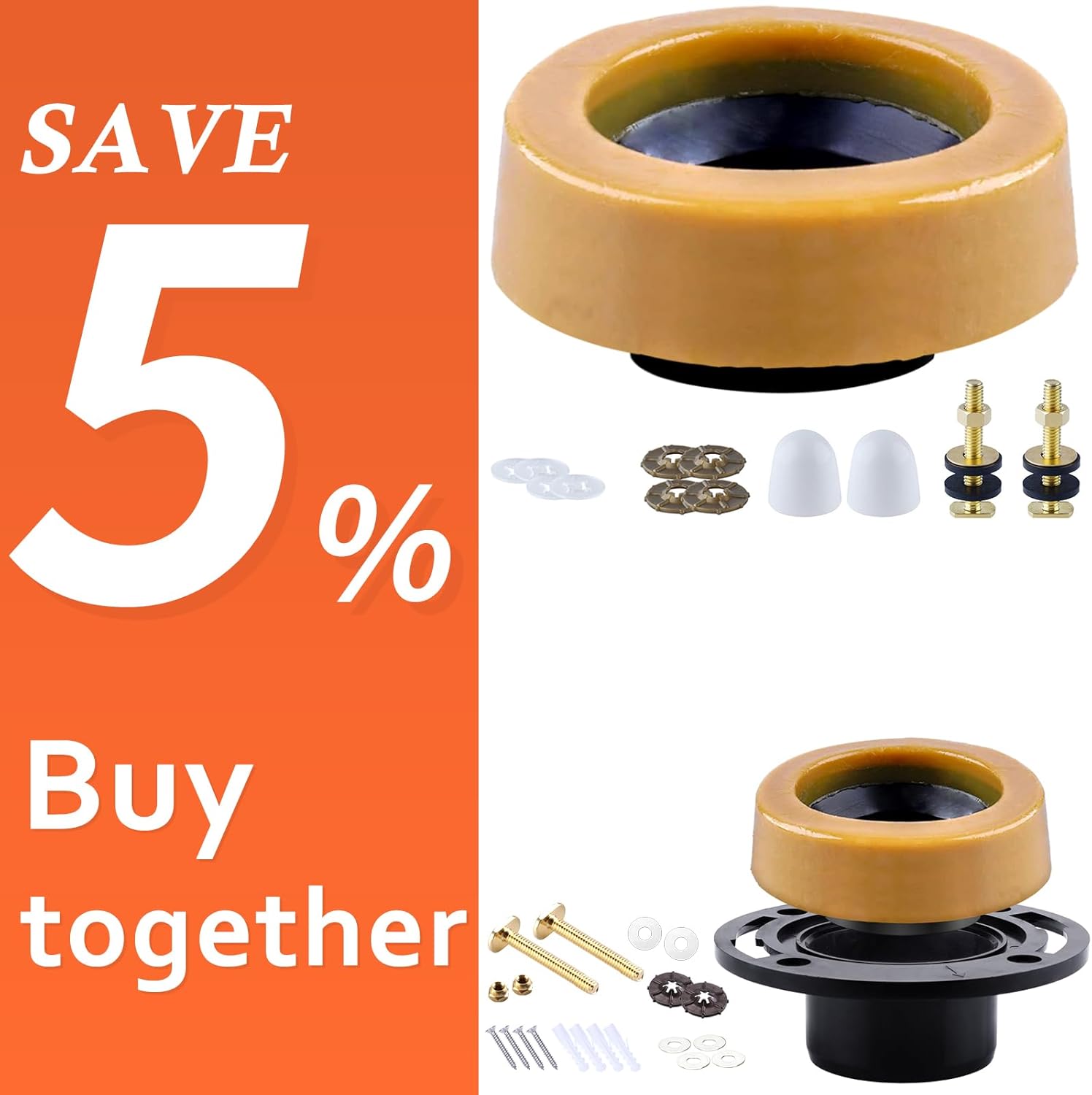 Toilet Flanges and Wax Rings for Toilets for Floor Exit Toilets New
