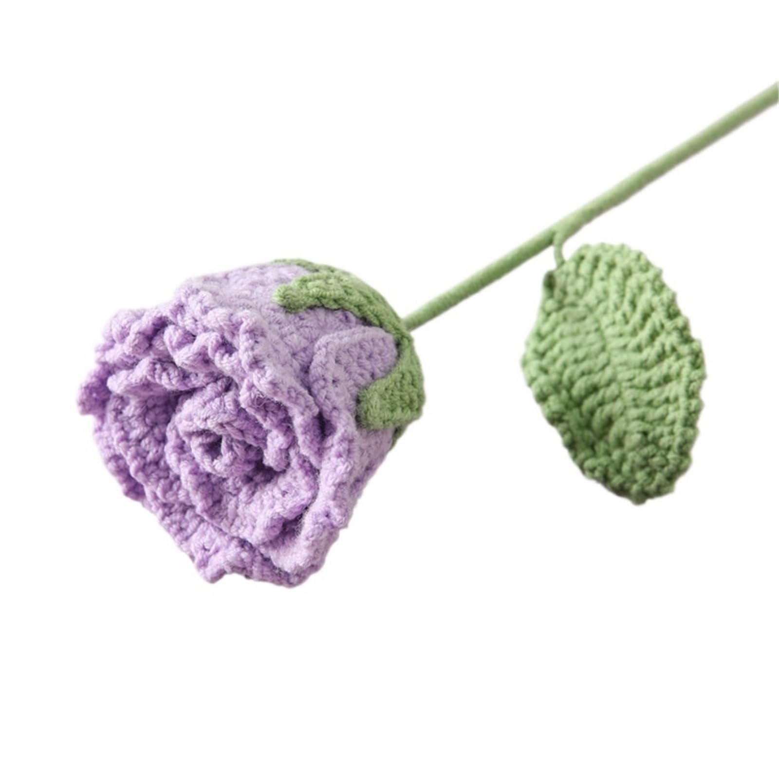 ENWWCH Wedding Crochet Bouquet Creative Knitted Rose Flower Praty Home Decor For Home(Color3)