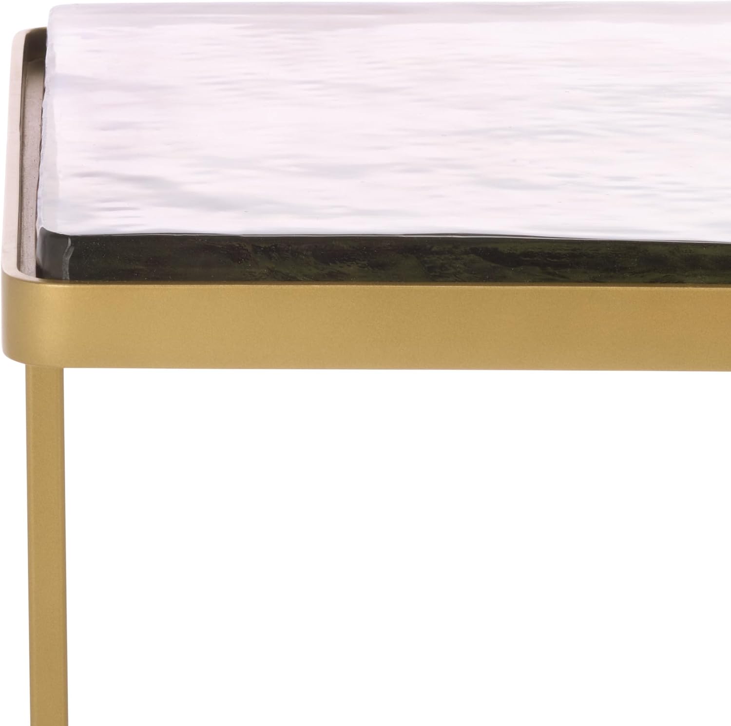 SAFAVIEH Couture Collection - Dominic Cast Brass & Clear Glass Rectangular Coffee Table, Modern Accent Cocktail Table (SFV7918A)