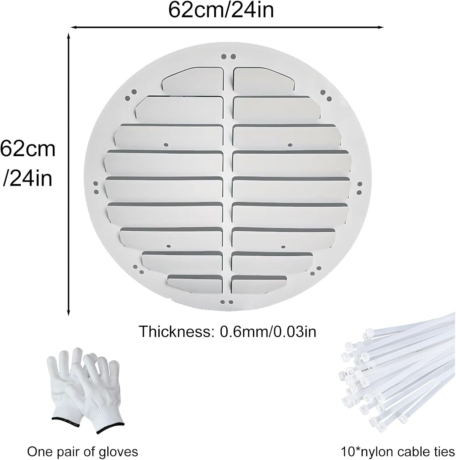 Stainless Steel Outdoor AC Wind Deflector Cover - 24in Ventilation Shield for Heat Pump, 0.6mm Thick, Durable Protection for Air Conditioner Units