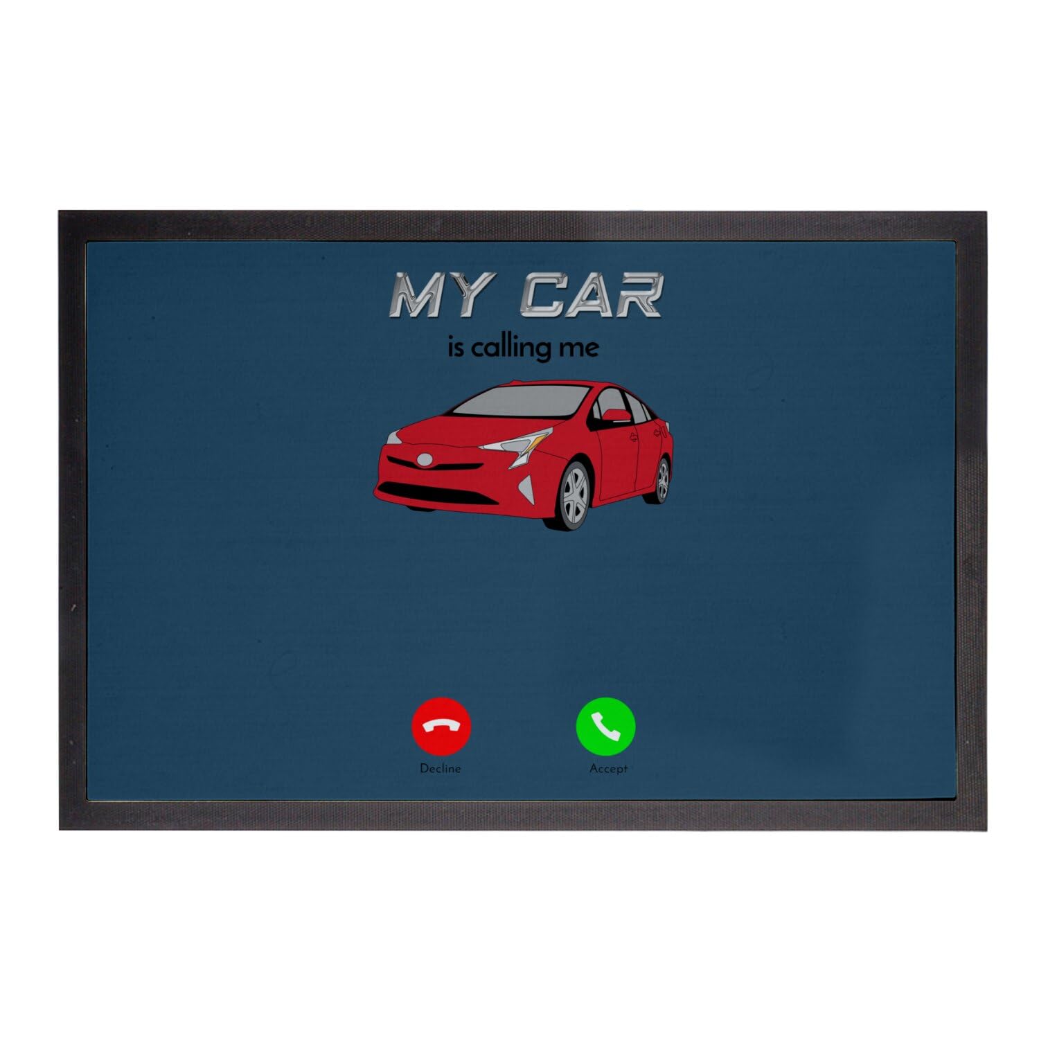 Paillasson Bleu antidérapant My Car is Calling Me outdoor 60x40