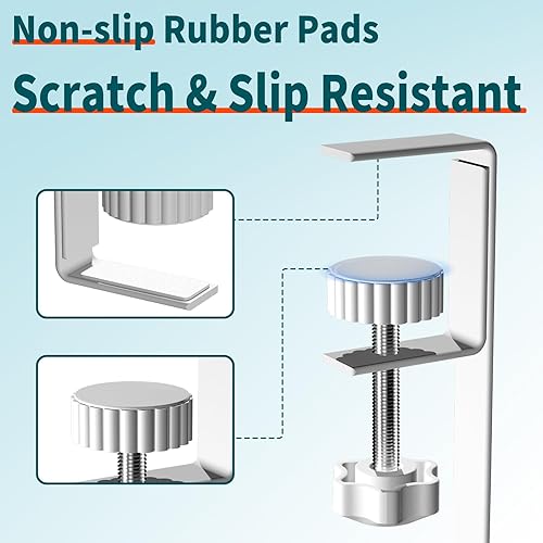 Miniatura 7 de Bandeja de cables para debajo del escritorio, organizador de cables sin taladro con abrazadera para gestión de cables, organizador de cables de PC y