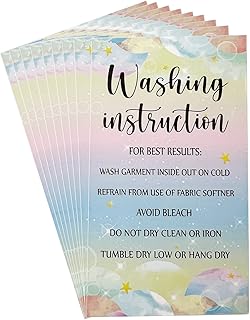 200 Pieces T Shirt Washing Instruction Cards, Clothing Care Instructions