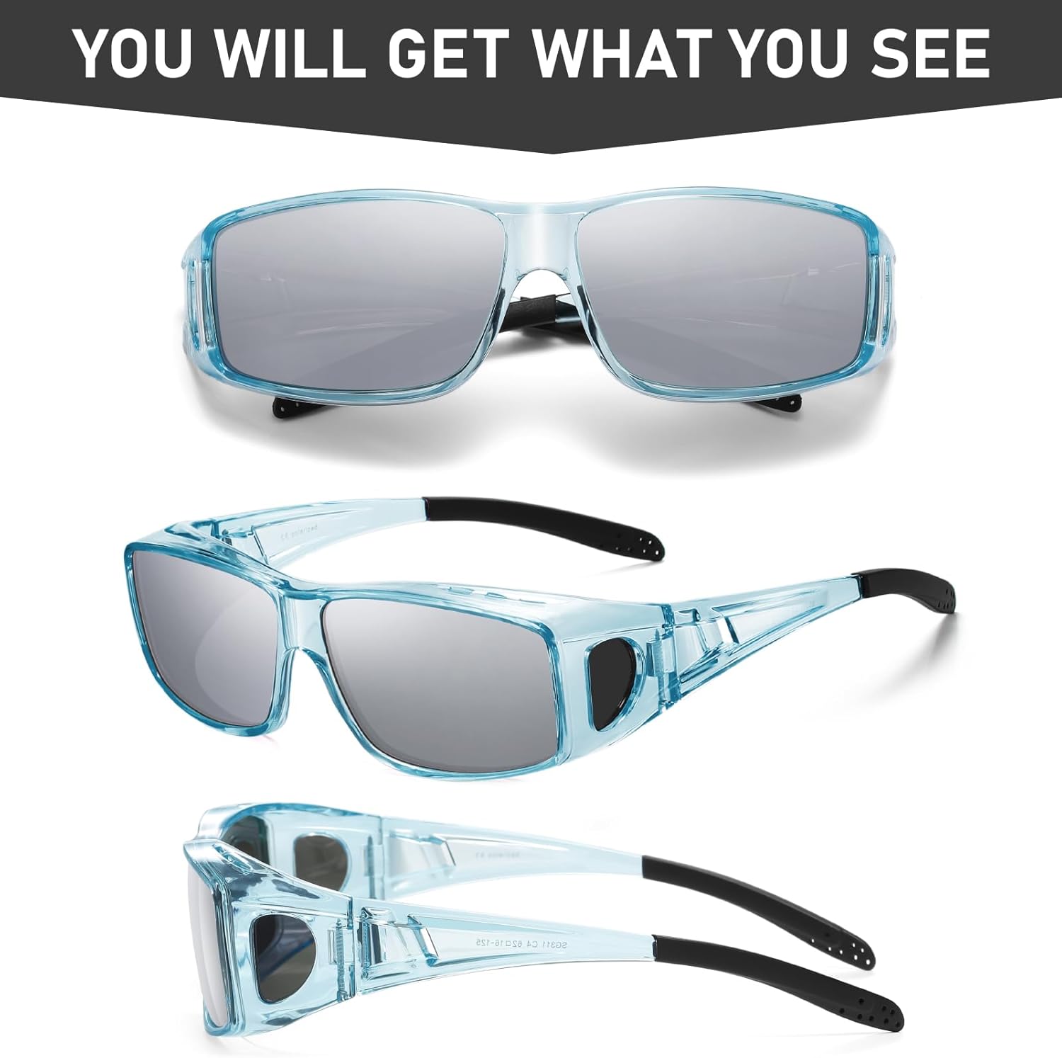 Wzerry Sunglasses Fit Over Glasses Polarized for Men Women, Wrap-Around Glasses UV400 Protection for Driving and Outdoor - Image 6