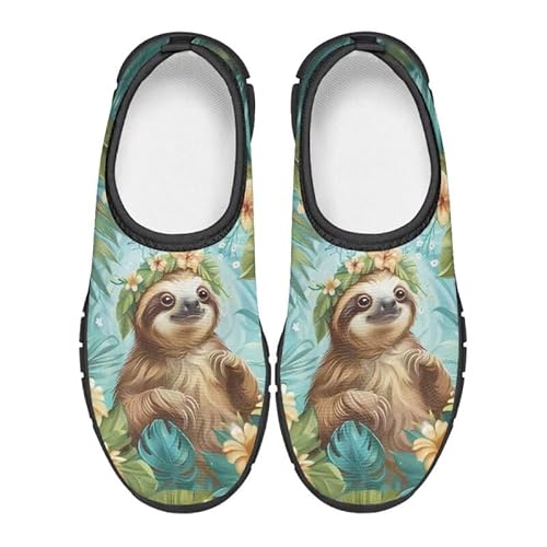 Qoiuvncy Kids Tennis Shoes Lightweight Easy On Walking Flats Shoe Loafers Sloth Sports Shoes Boys Girls Comfort Non Slip Fashion Casual Sneaker for Outdoor Travel Hiking Black Size 14.5