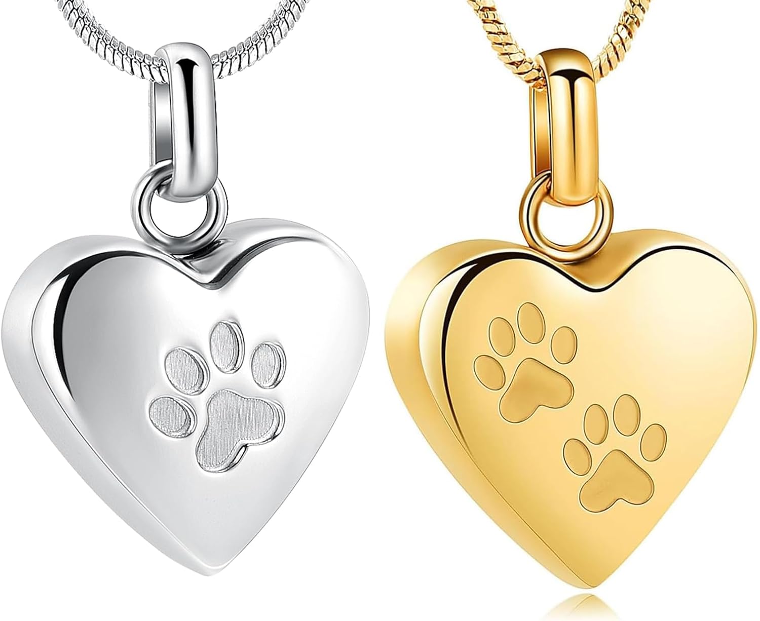 zeqingjw Pet Cremation Jewelry for Ashes for Dog/Cat Heart Urn Necklace for Ashes with Mini Keepsake Urn Memorial Ash Jewelry