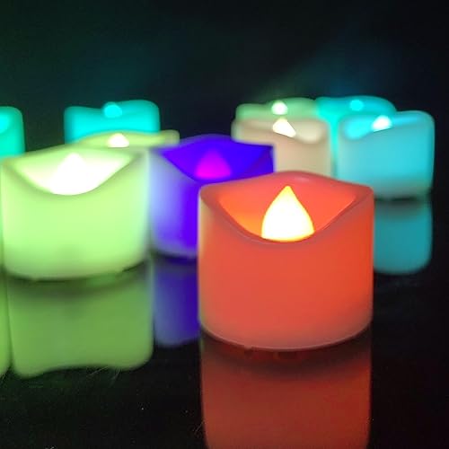 Miniatura 24 de iZAN 24 velas LED sin llama, funciona con pilas, velas votivas pequeñas eléctricas parpadeantes falsas para decoración de bodas, fiestas, decoración