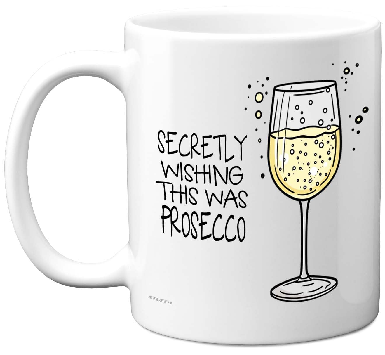 Funny Mug for Women Men - Secretly Wishing This was Prosecco - Funny Birthday Mugs Present Gifts for Friend Family Colleague, 11oz Ceramic Coffee Humour Joke Banter Cup