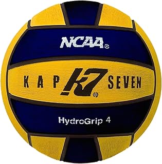 KAP K7 SEVEN KAP7 Size 4 HydroGrip Water Polo Ball (Offical Ball of The NCAA), Yellow/Navy