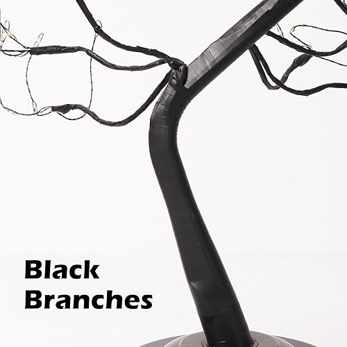 Miniatura 4 de Lámpara de escritorio con luz LED para árbol de mesa, árbol artificial para oficina en casa, ramas decorativas para fiestas, Halloween, vacaciones,