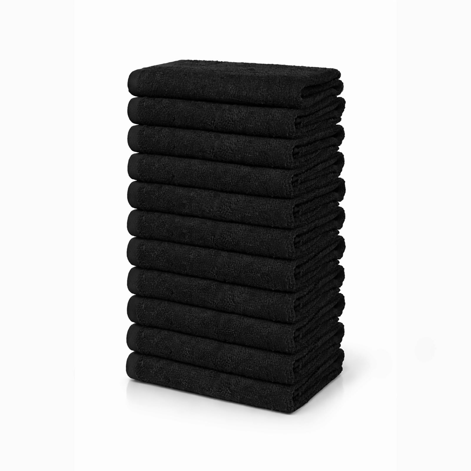 PARAMAISON Set 12 Asciugamani Bagno 100% Cotone 420 g/m² Nero 50x100 cm