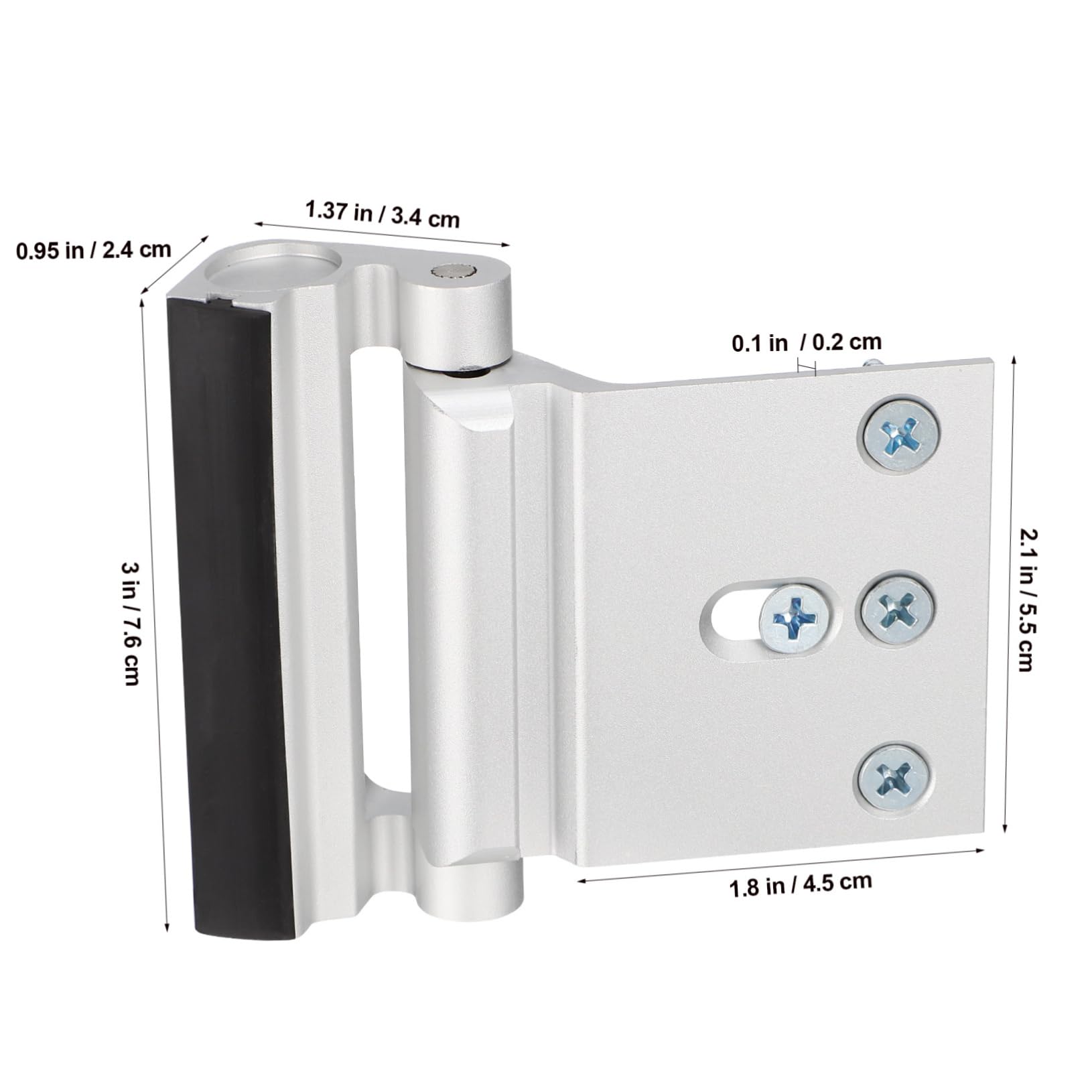 2pezzi Serratura Di Rinforzo Per Porta Dispositivo Di Sicurezza Per Porte Serratura Di Sicurezza Per Porta Interna Realizzata in Lega Di Alluminio Resistente e Durevole Facile Da i
