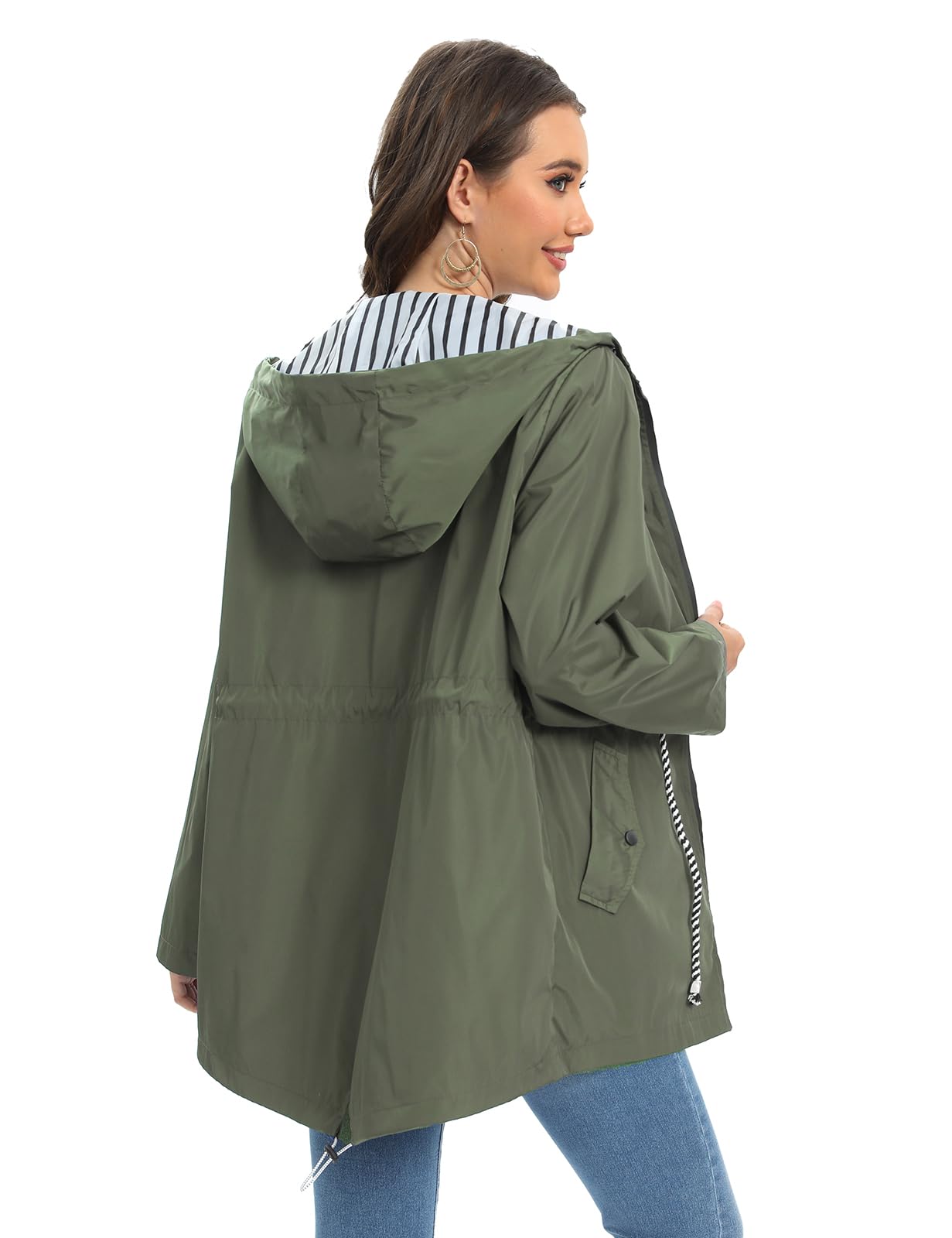 UMIPUBO Chubasquero Mujer Impermeable Chaqueta Ligera al Aire Libre con Capucha