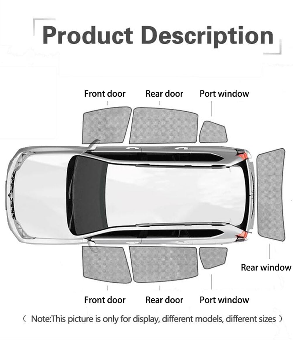 Sonnenschutz für Seitenscheiben Auto Magnetisch Vorhang für Golf 6 Variant 2009-2013 UV Schutz Fenster Sonnenblende Zubehör für Baby Kinder Haustiere Schwarz,3pcs- Rear Door Window
