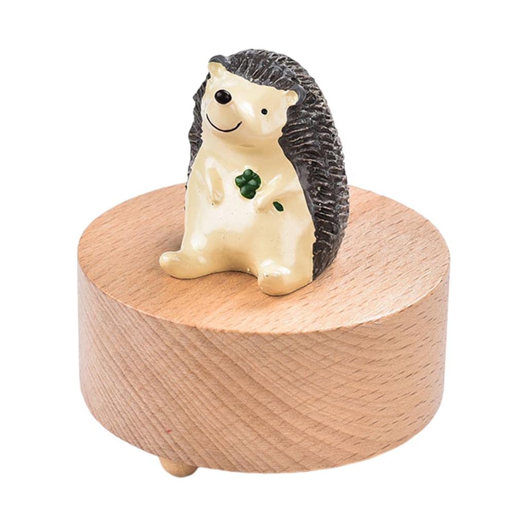 Music Box Swivel Base Creative DIY Crafts Clockwork Ornament Festival Gift Hedgehog | Educational | Music & Art-image-37
