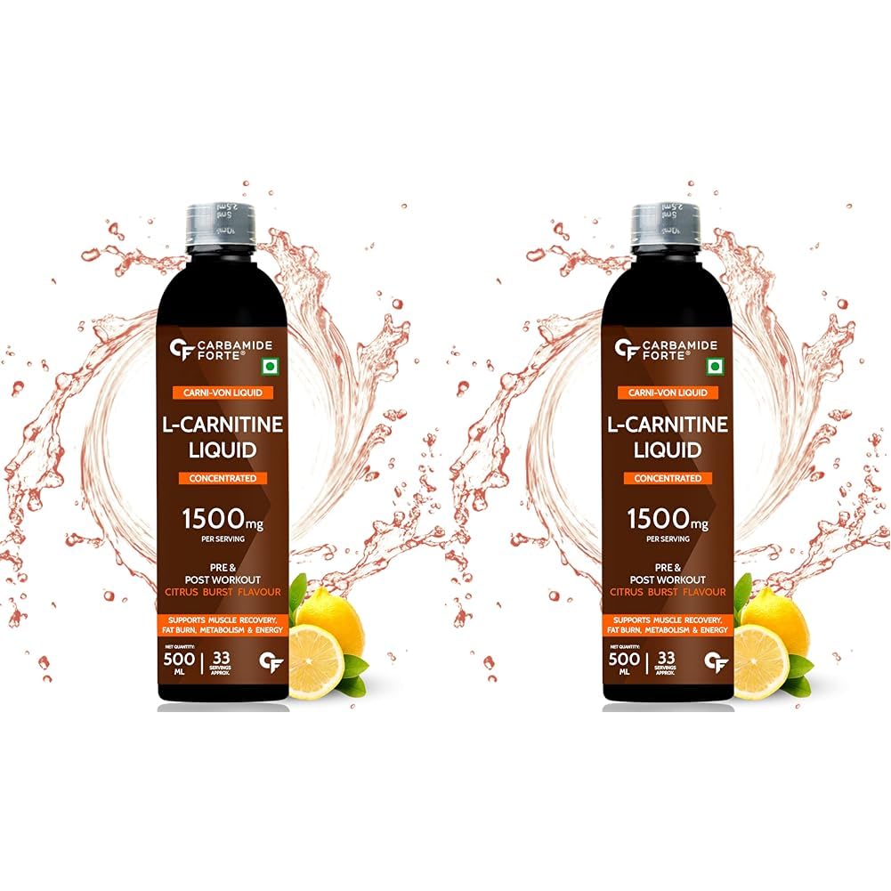 Carbamide Forte L-Carnitine Concentrated Liquid with 1500mg Per Serving | Pre & Post Workout Supplement - 33 Servings -500ml (Pack of 2), 1000 Millilitre-image-7