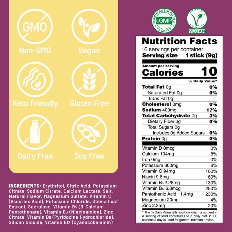 Miniatura 2 de Venture Pal Paquetes de electrolitos en polvo sin azúcar, mezcla de bebida líquida diaria IV para hidratación rápida y recuperación de fiestas, 5