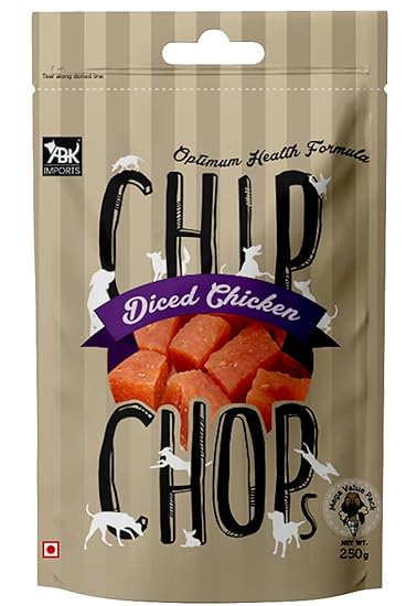 Chip Chops Dog Treats Favorite Flavors Available in Multi Packs(Diced Chicken, 250gm)