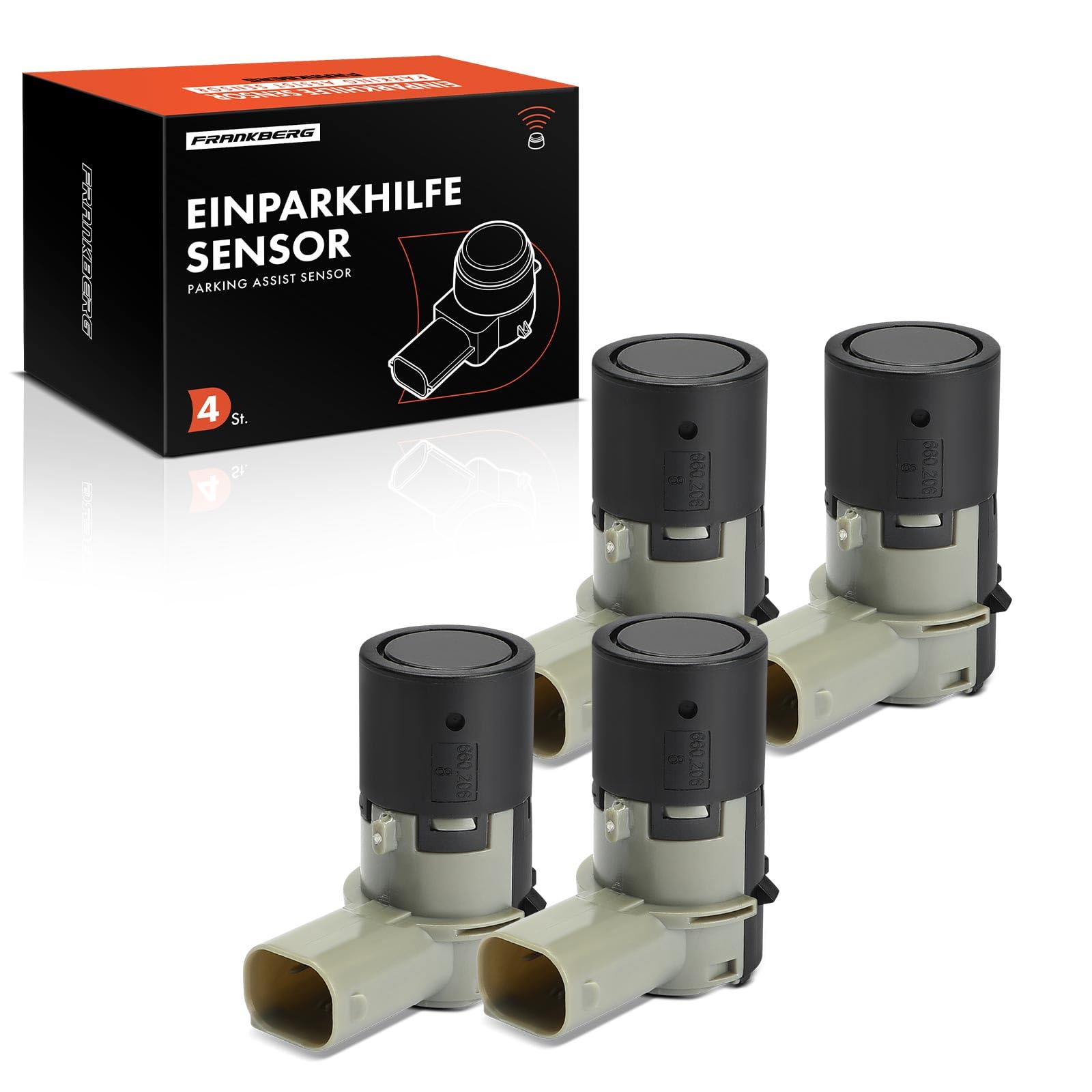 Frankberg 4x Capteur de stationnement PDC Capteur PDC Arrière 3-Polig Compatible avec 207 CC WD 207 WA WC C4 Coupe LA C4 I LC 207 Berline Remplacer# 9653849080