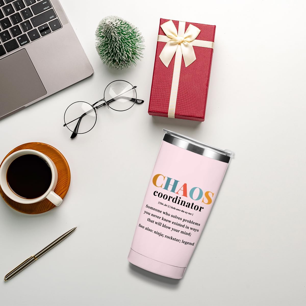 Chaos Coordinator Tumbler Thank You Gifts Water Bottle Double Wall Travel Coffee Mug Stainless Steel Vacuum Insulated Thermal Cup Boss Lady Gifts for Women Secretary Boss Mom Birthday Christmas - Image 3