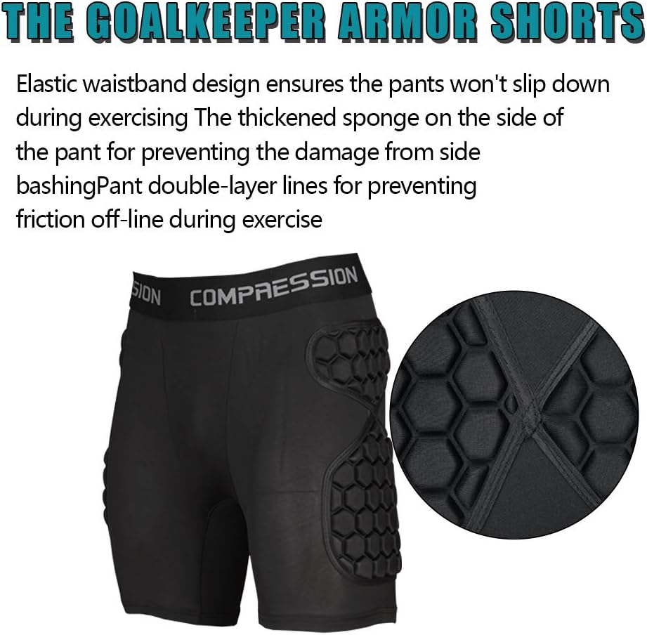 Shinestone Adult Men's Goalkeeper Armor BodyShield Padded Compression Shirt Pants and Short with Sponge Protector - Image 6