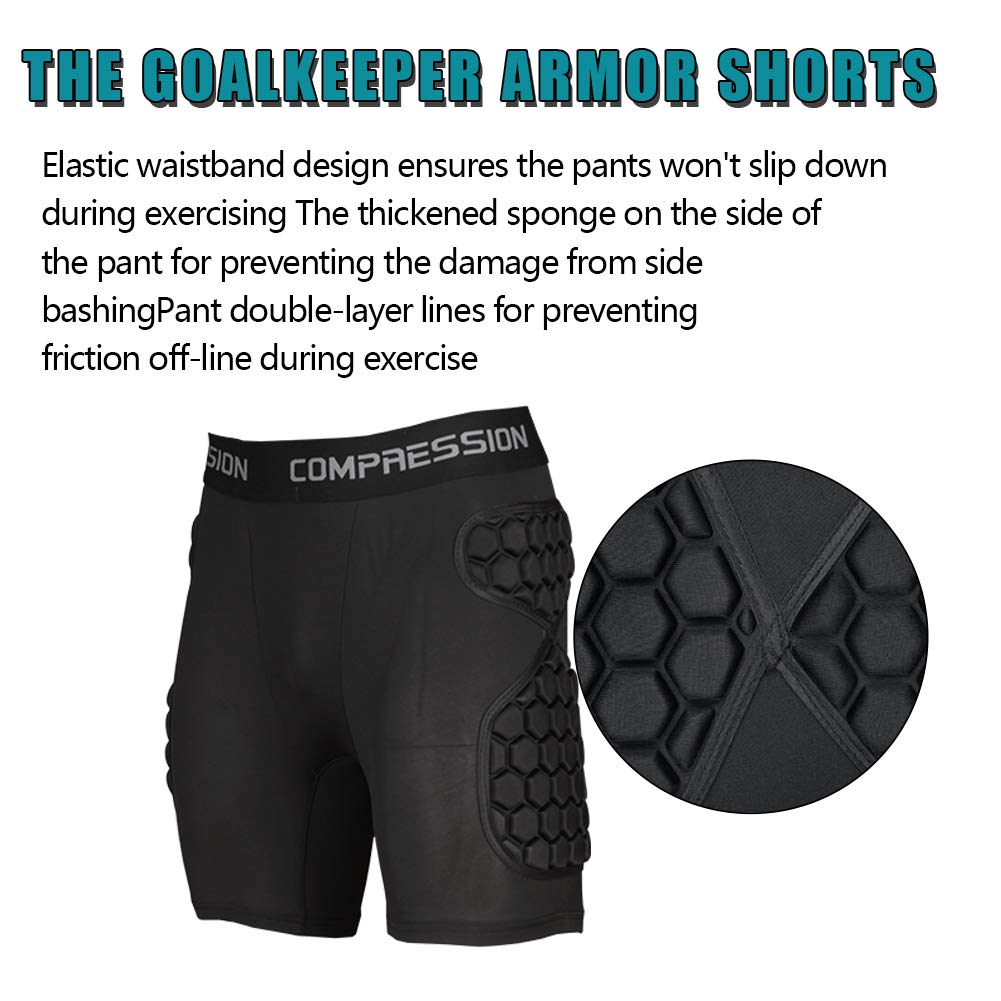Shinestone Adult Men's Goalkeeper Armor BodyShield Padded Compression Shirt Pants and Short with Sponge Protector