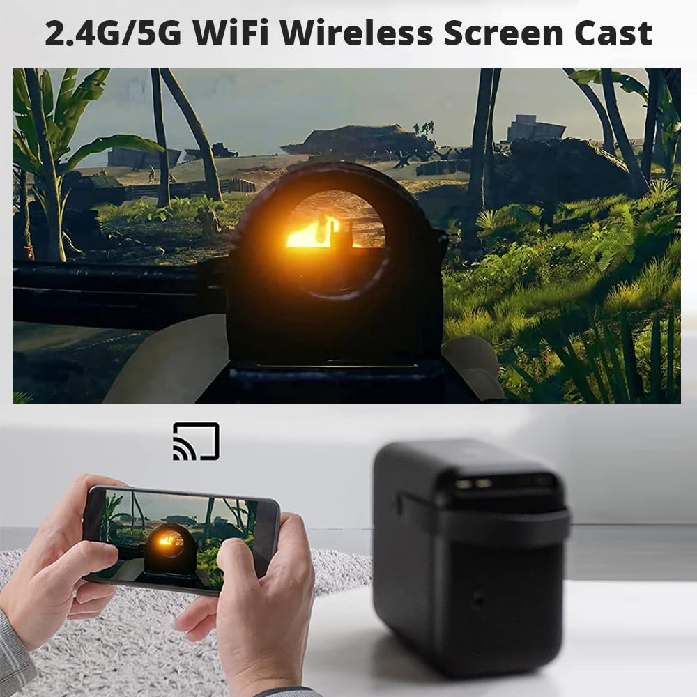 WANBO T6R Max Projector mirroring content from a smartphone