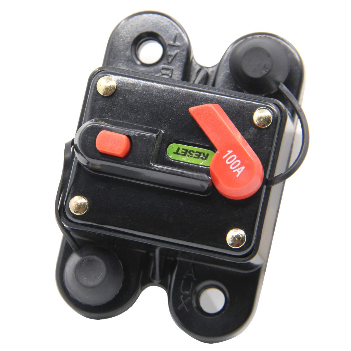 ZOOKOTO Circuit Breaker 100A, 100A Fuse Holder Trolling Motor Auto Car Marine Boat Bike Stereo Audio Inline Fuse Inverter with Manual Reset 12V-24V DC-image-32