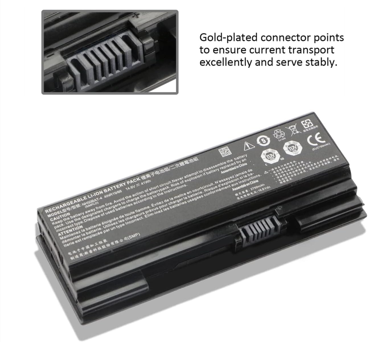 AKKEE NH50BAT-4 Laptop Accu voor Clevo NH50ED NH50RA NH57RA NH57RC NH70RAQ Hasee G7-CT7NA G7-CT7NK G8-CT7NT Z7-CT7VH Gigabyte A5 X1 A7 X1S Sager G58R G70R NP6854 NH55RCQ 41Wh