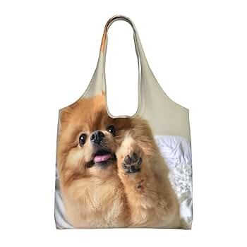 Amazon | [ILIUEND] かわいい ポメラニアン犬 犬柄 エコバッグ