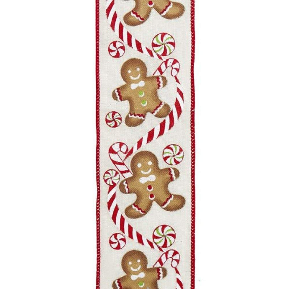 Ruban motif bonhomme d'épices Kurt Adler 10 m ruban Noël loisirs créatifs