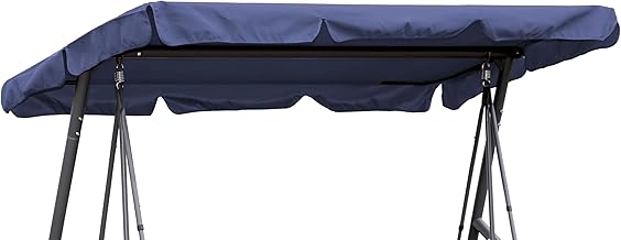 QUICK STAR Techo Columpio 200 x 145 cm Azul Impermeable | Funda Repuesto Balancin | Toldo de Reemplazo Universal UV 50 | Cubierta para Columpio de Jardín de 3 Plazas