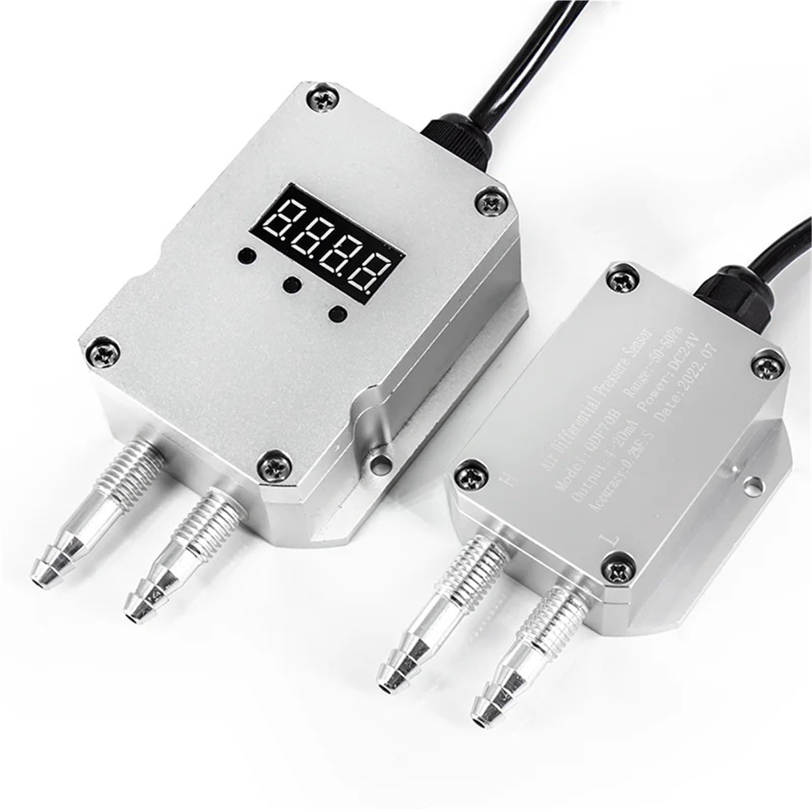 Transmisor de presión diferencial LCD digital 4-20 mA, transductor -30-30 kPa, sensor gas Alta precisión(0-300Pa)