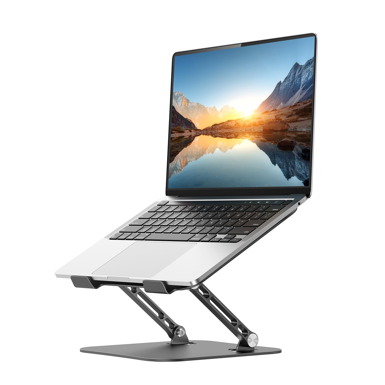 Support Ordinateur Portable Réglable En Aluminium - Double Articulation, Ventilé - Pour PC 11" à 16" - Ergonomique Bureau - 14
