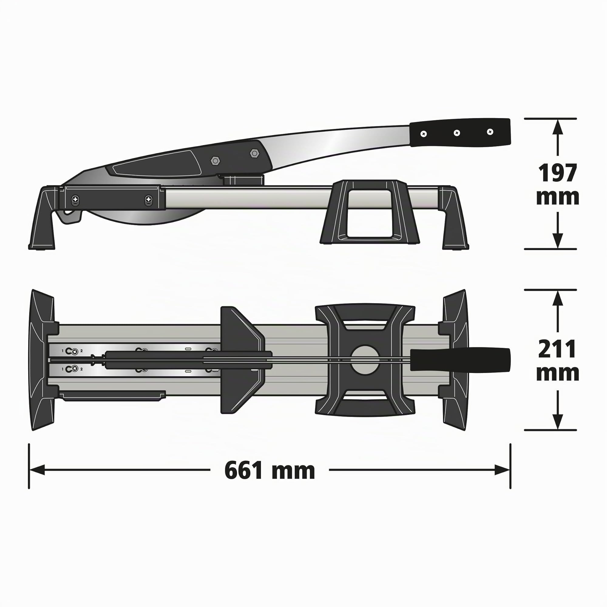 wolfcraft Juego de proyecto "Transferencia de ángulos y corte de laminado" I 8658000 I Cortadora para vinilo (max 6 mm, laminado VLC 800 (max 11 mm) + Falsa escuadra para medir y transferir ángulos