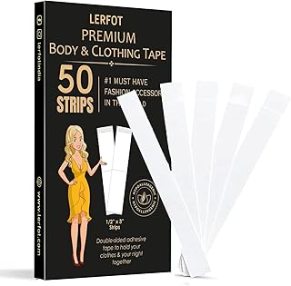 LERFOT 50 Strips Double Sided Clothing Tape for Fashion, Clothes and Body | All Day Strength Invisible Body Tape for women...