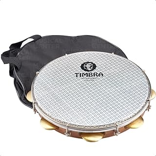 Pandeiro profissional de 10 polegadas em fórmica aro dourado com