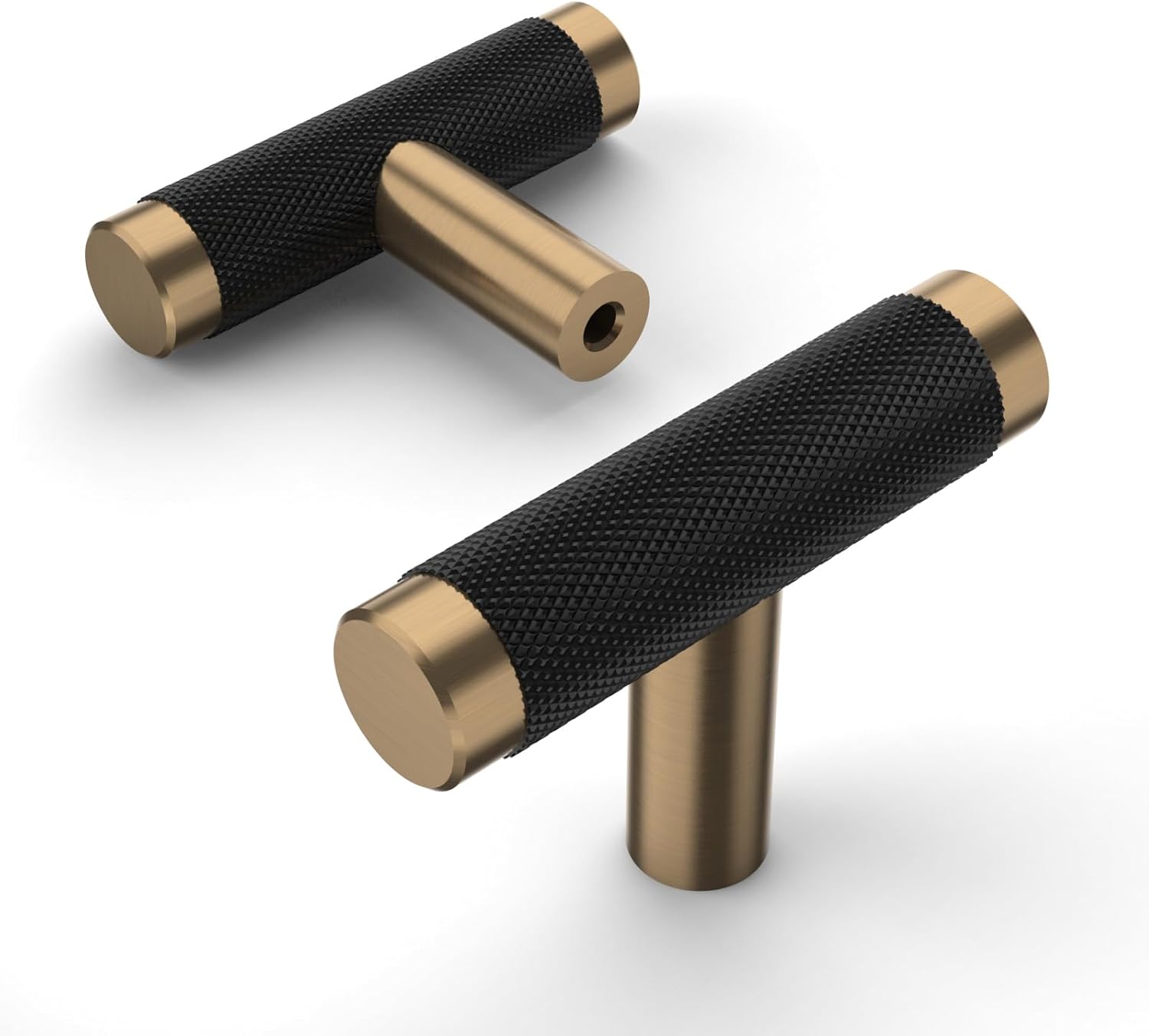 Amerdeco 10 Pack 2 Inch Champagne Bronze Black Knobs Single