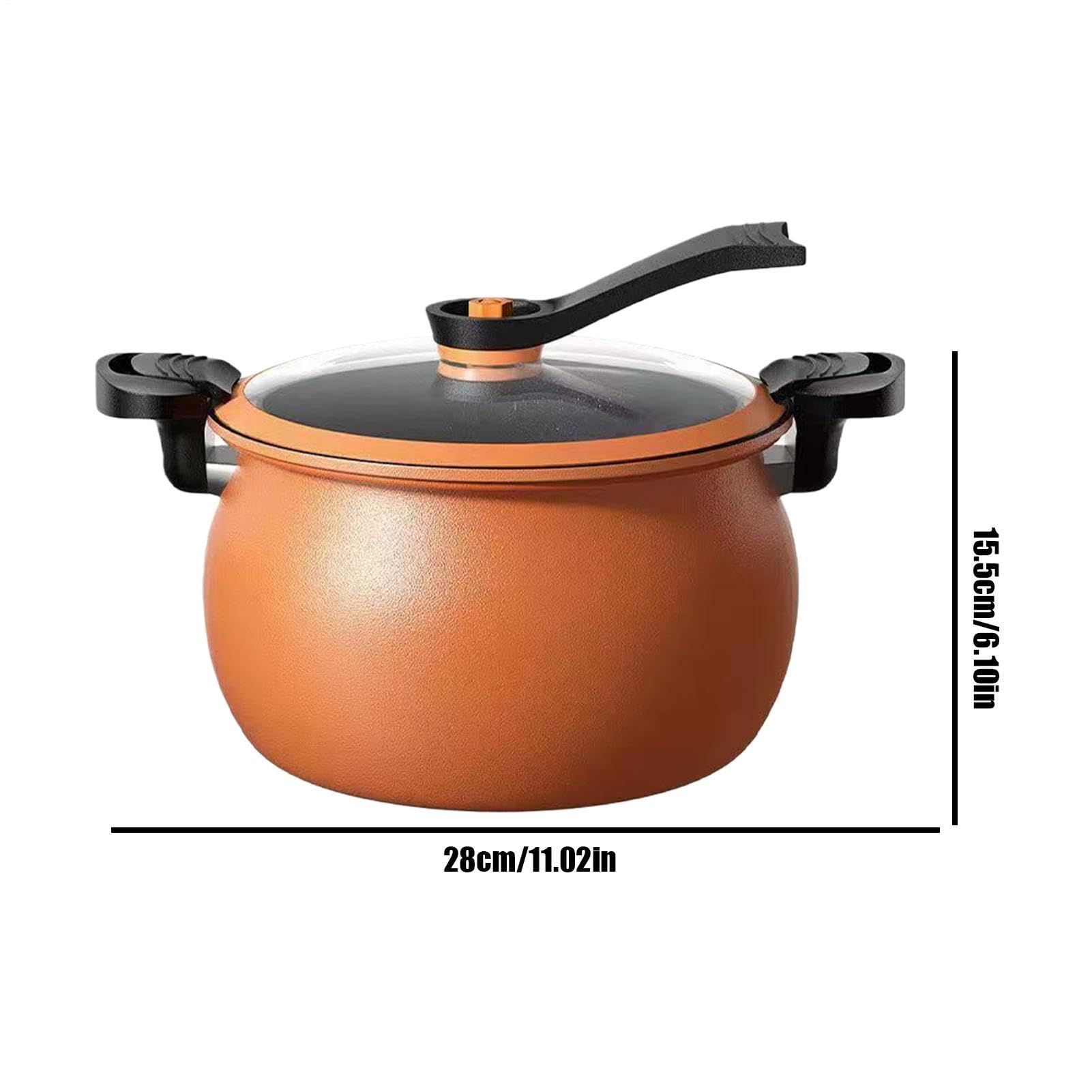 Olla a presión antiadherente duradera gran capacidad multifunción | Olla a presión de hierro fundido para cocinar, hervir, cocer al vapor y hornear – Para