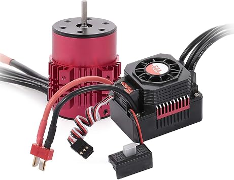 GoolRC Surpass Hobby 3650 Brushless Motor and ESC Combo, 3900KV Brushless Motor and 60A ESC for 1/10 Scale RC Car Truck Indispensable Accessory for Modification Enthusiasts