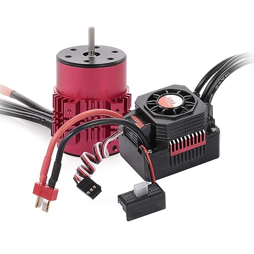 GoolRC Surpass Hobby 3650 - Motor sin escobillas de 3900 KV con disipador de calor y 60 A ESC con BEC impermeable para camión de coche RC 1/10 1/8
